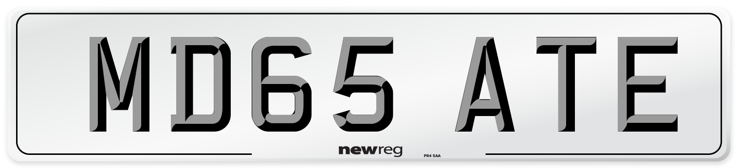 MD65 ATE Number Plate from New Reg